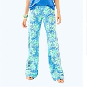 Lilly Pulitzer Bal‎ Harbour Palazzo Pants Bennet Blue Tropic Like Its Hot size S